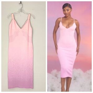 Voight Made In Heaven Pink Gradient Midi Dress Size 2X